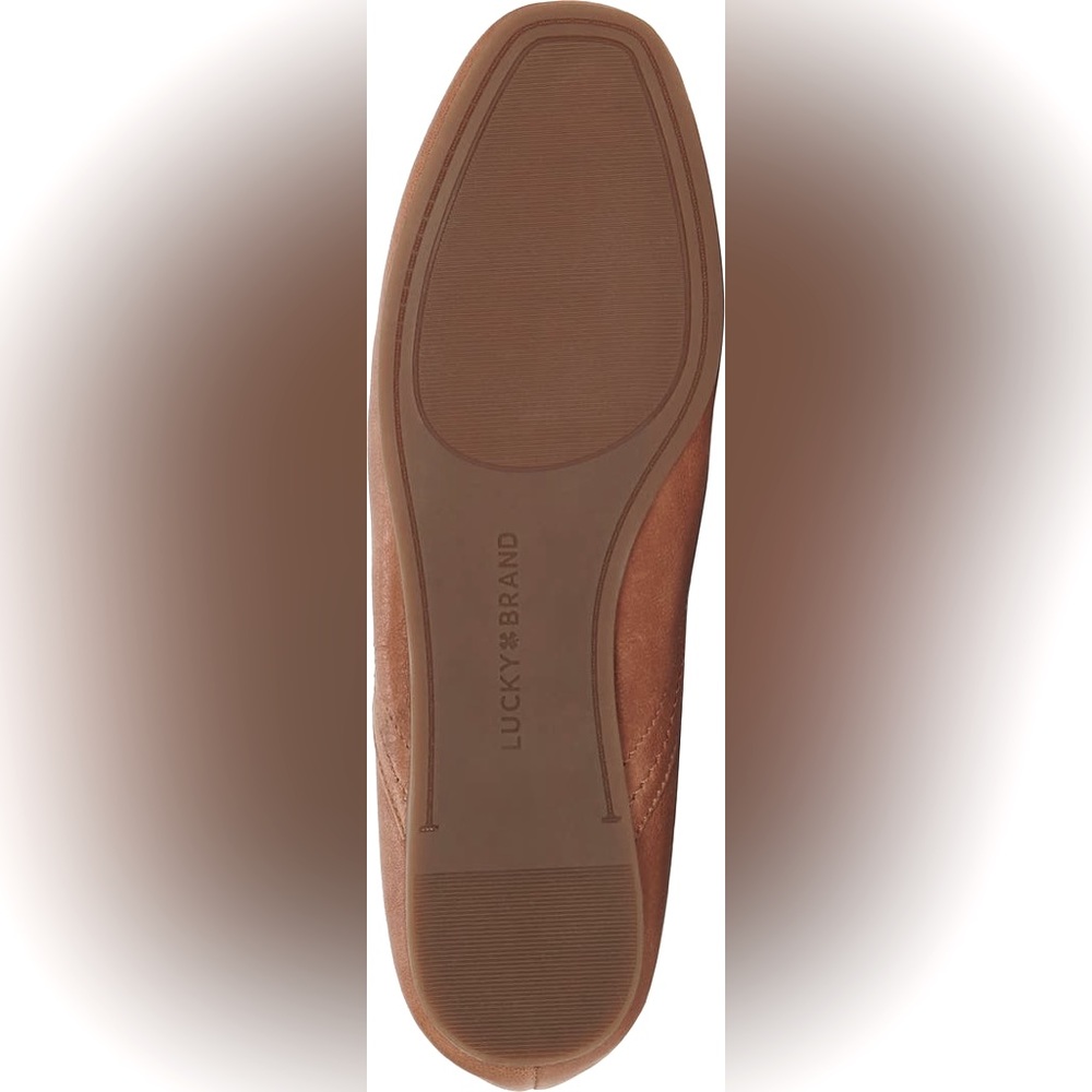 NWT Lucky Brand Leather Alba Skimmer Flats in Umber (Sable Brown) Size 9 1/2 9.5 - Picture 3 of 9